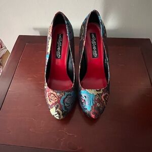 Naughty Monkey Multicolor Floral Heels